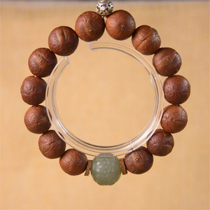 和田玉莲花珠顶珠手串男款凤眼菩提子鸭蛋青玉转运珠文玩推荐包邮