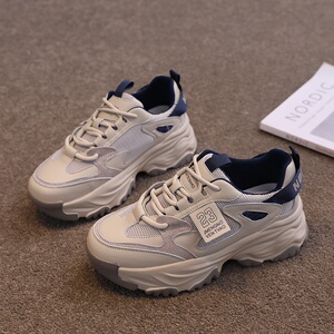 ad hepburn真皮老爹鞋女时尚女鞋女款鞋子小白鞋网鞋