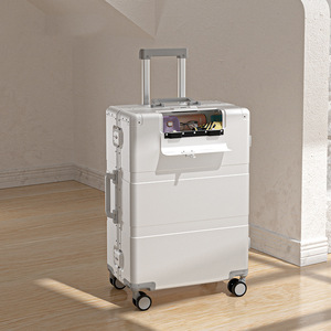 全铝镁合金开口行李箱20寸可登机端旅行箱24寸商务拉杆金属箱子