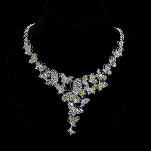 万伦珠宝 18k白金7克拉满钻项链 奢华全钻钻石项链吊坠女正品现货