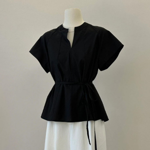 新中式黑色短袖衬衫女夏季2024新款高级感国风气质收腰显瘦上衣