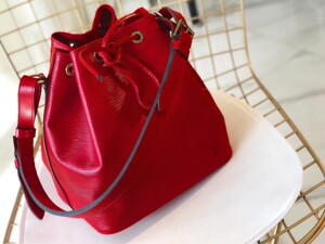 lv路易威登eip红色水波纹noe中号水桶单肩包中古二手正品vintage