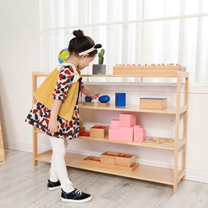 幼儿园蒙氏教具架蒙台梭利玩具架 实木加厚儿童教具柜木质储物柜