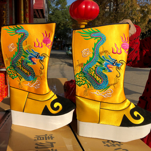 000人付款淘宝关公武将鞋刺绣龙袍绿色寺庙还愿佛衣神仙神明衣服神袍