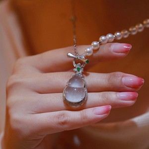 【福馆】风雪归人- 翡翠葫芦雪花棉白冰高冰种吊坠