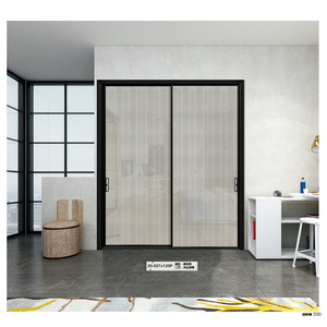 广东悦驰 门窗极窄拉丝长虹灰玻查玻系列移门北欧推拉 定制玻璃门