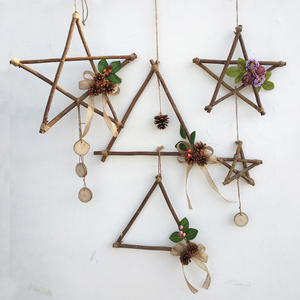 幼儿园环创材料墙面走廊吊饰原木风店铺创意空中挂饰橱窗装饰挂件