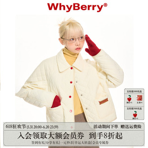 WhyBerry 22AW“空气苏打”薄棉内胆夹棉外套女慵懒感复古棉服