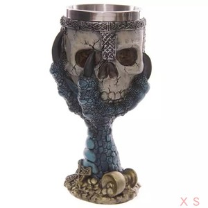 创意水杯3D立体骷髅杯骷髅头水杯马克杯不锈钢水杯树脂骷髅杯