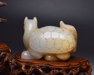 唐代古玉和田玉龟手把件