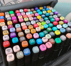 原单双头120色马克笔 圆头 斜头 微瑕特价