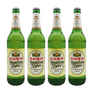 北京燕京啤酒 10°p清爽型600ml*12瓶 大绿棒子玻璃瓶装啤酒