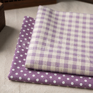 紫色格子欧式棉麻桌布布艺茶几台布圆桌盖布长方形布艺新款可定制