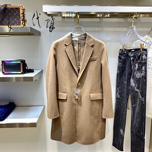 givenchy纪梵希休闲时尚翻领羊毛大衣外套中长款简约纯色夹克男装