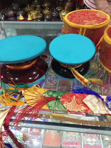 尼泊尔纯手工断法鼓施身鼓古萨里手摇鼓噶巴拉法鼓直径20圆鼓法器