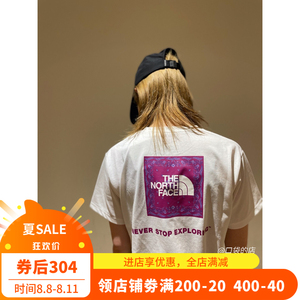 北面日版the north face tnf腰果花短袖t恤 女装square logo 22ss
