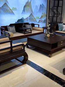 新中式实木沙发组合乌金木中式禅意罗汉床沙发明式家具客厅全套