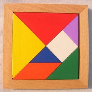 七巧板 木制小学生智力拼图认识形状几何图形 幼儿园儿童益智玩具