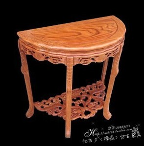 刺猬紫檀 花梨木 中式仿古实木红木家具 半月桌子 半圆桌 半月台