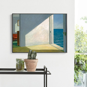edward hopper艺术风景挂画爱德华霍普靠海的海边房间卧室装饰画