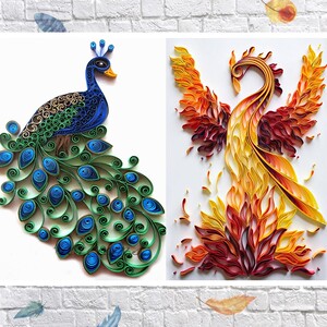 4开a2孔雀衍纸立体画学生环创亲子社区活动手工diy材料包卷纸装饰
