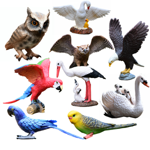 猫头老鹰鹦鹉仿真野生动物模型儿童玩具摆件飞鸟飞禽3-6岁孔雀