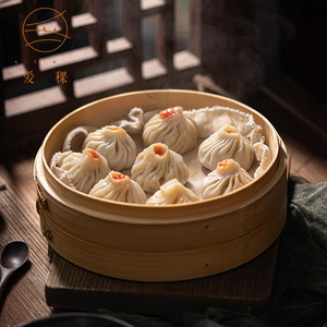 aiki/爱稞 蟹黄小笼包蟹肉上海灌汤包包子速冻小笼包早茶包子