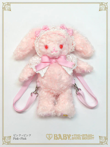 现货BABY兔熊包mini迷你草莓头中号斜跨白粉奶茶色日牌洛丽塔搭配
