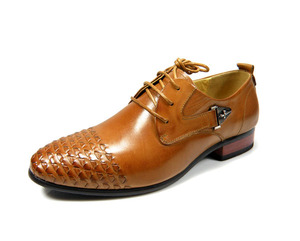 杰豪春秋新款专柜正品真皮编织英伦商务正装皮鞋潮流尖头系带男鞋