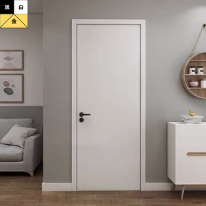 独白烤漆平开实木门现代简约卧室套装隔音复合橡木门轻奢北欧网红
