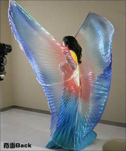 包邮肚皮舞金翅道具3色幻彩翅膀成人演出翅膀舞蹈服360度彩色翅膀
