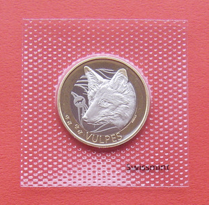双色花园-瑞士2021年狐狸-10f双色镶嵌纪念币