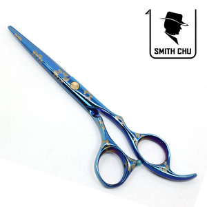 SMITH CHU 专业理发美发剪刀 彩色剪刀 樱花系列平剪直剪 6寸蓝色