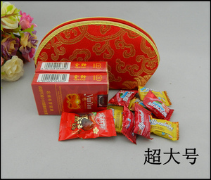 大号喜糖盒子中国风锦缎零钱包婚庆用品喜糖包装贝壳包喜糖袋