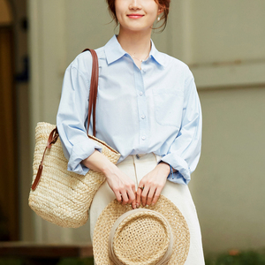 浆果「淡水彩」素净清凉感的天丝棉叠穿混搭彩色衬衫女夏2022新款