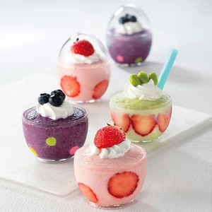 球形慕斯塑料杯 蛋形杯 新款甜点杯 小慕斯蛋糕杯10只装