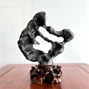 安徽小型灵璧石摆件天然奇石观赏石客厅书房茶楼酒店新现代中式