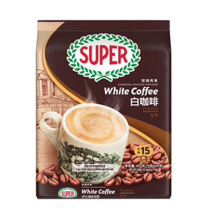 马来西亚进口超级牌super白咖啡炭烧原味榛果黄糖3合1速溶咖啡粉