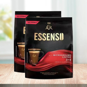 马来西亚进口超级牌艾昇斯Essenso微研磨三合一提神咖啡500克2袋