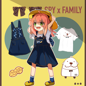 宅漫  间谍过家家 阿尼亚日常私服牛仔背带裙 动漫二次元学生衣服