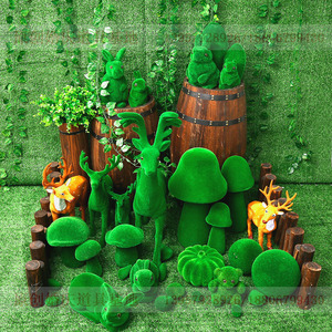 新款森林系签到区摆件婚庆道具植绒苔藓仿真动物兔子松鼠蘑菇小鹿