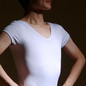 成人男童芭蕾舞现代舞v领短袖连平角裤三角裤连体练功少量儿童码