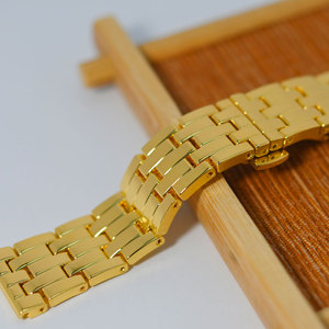 纯金表带足金999黄金表链3d硬金男女蝴蝶扣金表链子不褪色定制