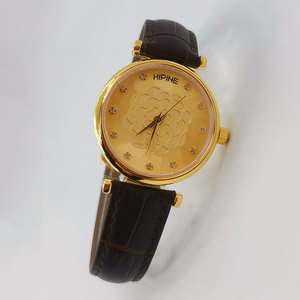 金表女士纯金999石英表黄金24k足金硬金手表防水正品优雅圆表皮带