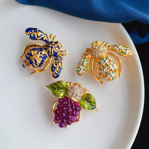 joan rivers 精品蜜蜂系列 葡萄蜜蜂 珐琅小昆虫vintage蜜蜂胸针