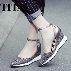 女士坡跟鞋夏2016新款_女士坡跟鞋夏2016新