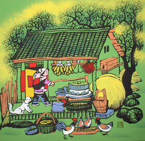 中国传统农民画简单图片