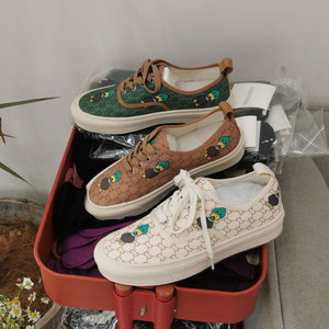 鸭子帆布鞋女平底日系ins休闲卡通布鞋2022春新款百搭港风板鞋ig