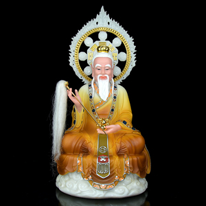 三清道祖神像道家祖师道德天尊太上老君佛像家用合成汉白玉摆件