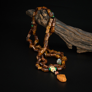 藏传老佛珠串玉化老料巨版空行母念珠高配蜜蜡等108颗佛念珠手串